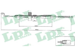 LPR C0971B trosas, stovėjimo stabdys 
 Stabdžių sistema -> Valdymo svirtys/trosai
701609701