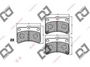 DJ PARTS BP1430 stabdžių trinkelių rinkinys, diskinis stabdys 
 Techninės priežiūros dalys -> Papildomas remontas
0449197202000, 0449197501000