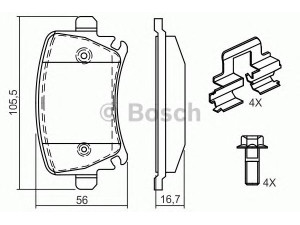 BOSCH 0 986 494 595 stabdžių trinkelių rinkinys, diskinis stabdys 
 Techninės priežiūros dalys -> Papildomas remontas
4F0 698 451 A, 4F0 698 451 D, 1K0 698 451 G