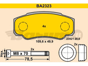 BARUM BA2323 stabdžių trinkelių rinkinys, diskinis stabdys 
 Techninės priežiūros dalys -> Papildomas remontas
4252 47, 4254 68, 77362274, 9949407