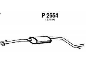 FENNO P2654 vidurinis duslintuvas 
 Išmetimo sistema -> Duslintuvas
1036190, 1101023