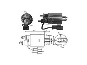 ERA 227508 solenoidinis jungiklis, starteris 
 Elektros įranga -> Starterio sistema -> Solenoidinis jungiklis
23343-16E01, 21145 7506, S114430A