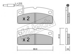 fri.tech. 783.1 stabdžių trinkelių rinkinys, diskinis stabdys 
 Techninės priežiūros dalys -> Papildomas remontas
0790710, 6G065, 6L065