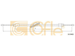 COFLE 10.9465 trosas, stovėjimo stabdys 
 Stabdžių sistema -> Valdymo svirtys/trosai
2044201585, 2044201885, A2044201585