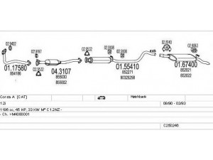 MTS C250246005380 išmetimo sistema 
 Išmetimo sistema -> Išmetimo sistema, visa
