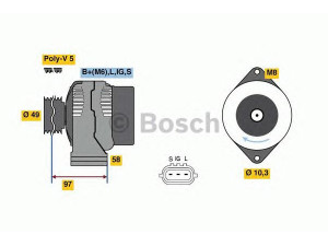 BOSCH 0 986 080 010 kintamosios srovės generatorius 
 Elektros įranga -> Kint. sr. generatorius/dalys -> Kintamosios srovės generatorius
27060 75100, 27060 75150
