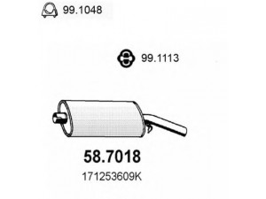ASSO 58.7018 galinis duslintuvas 
 Išmetimo sistema -> Duslintuvas
171253609K