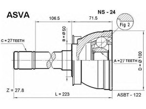 ASVA NS-24 jungčių komplektas, kardaninis velenas 
 Ratų pavara -> Sujungimai/komplektas
39100-31G00