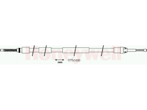 BENDIX 432865B trosas, stovėjimo stabdys 
 Stabdžių sistema -> Valdymo svirtys/trosai
4745P5, 9633826680