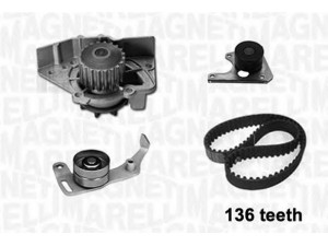 MAGNETI MARELLI 341402080001 vandens siurblio ir paskirstymo diržo komplektas 
 Aušinimo sistema -> Vandens siurblys/tarpiklis -> Vandens siurblys