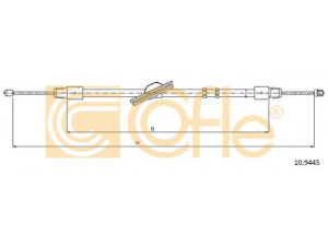 COFLE 10.9445 trosas, stovėjimo stabdys 
 Stabdžių sistema -> Valdymo svirtys/trosai
2114200185, 2114201785, A2114200185