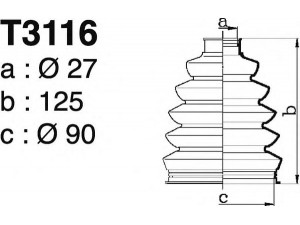 DEPA T3116 gofruotoji membrana, kardaninis velenas 
 Ratų pavara -> Gofruotoji membrana
39241BU125, 93182574, 8K0498201C