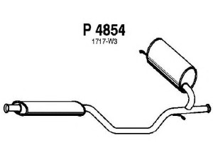 FENNO P4854 vidurinis duslintuvas 
 Išmetimo sistema -> Duslintuvas
1717-W3