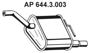 EBERSPÄCHER 644.3.003 galinis duslintuvas 
 Išmetimo sistema -> Duslintuvas
1061964, 1121647, 1459694