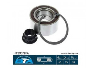 BTA H12057BTA rato guolio komplektas 
 Ašies montavimas/vairavimo mechanizmas/ratai -> Rato stebulė/montavimas -> Rato guolis
90363-W0005