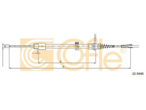 COFLE 10.9448 trosas, stovėjimo stabdys 
 Stabdžių sistema -> Valdymo svirtys/trosai
2124200185, 2124201385, A2124200185