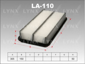 LYNXauto LA-110 oro filtras 
 Techninės priežiūros dalys -> Techninės priežiūros intervalai
AY120-TY014, AY120-TY040, 17801-64040