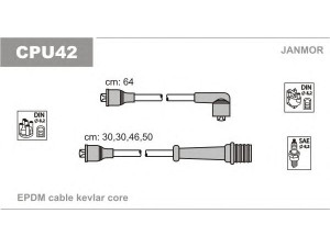 JANMOR CPU42 uždegimo laido komplektas 
 Kibirkšties / kaitinamasis uždegimas -> Uždegimo laidai/jungtys