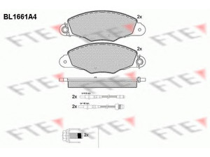 FTE BL1661A4 stabdžių trinkelių rinkinys, diskinis stabdys 
 Techninės priežiūros dalys -> Papildomas remontas
425145, 425211