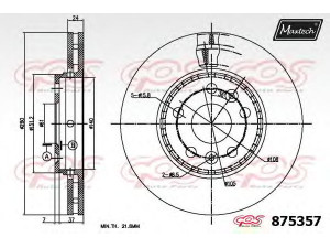 MAXTECH 875357.6880 stabdžių diskas
415 420 00 01, 77 01 209 839, 82 01 464 604
