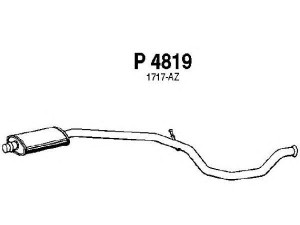 FENNO P4819 vidurinis duslintuvas 
 Išmetimo sistema -> Duslintuvas
1717-A7, 1717-AZ, 1717-H8