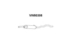 VENEPORTE VW80308 priekinis duslintuvas 
 Išmetimo sistema -> Duslintuvas
7411717, 7M0253409H