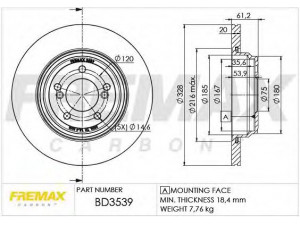 FREMAX BD-3539 stabdžių diskas 
 Stabdžių sistema -> Diskinis stabdys -> Stabdžių diskas
3421 2 229 379