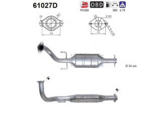 AS 61027D katalizatoriaus keitiklis 
 Išmetimo sistema -> Katalizatoriaus keitiklis
286103A820