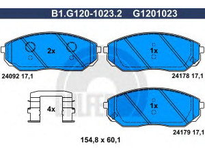 GALFER B1.G120-1023.2 stabdžių trinkelių rinkinys, diskinis stabdys 
 Techninės priežiūros dalys -> Papildomas remontas
58101-3EE00, 58101-3EE01