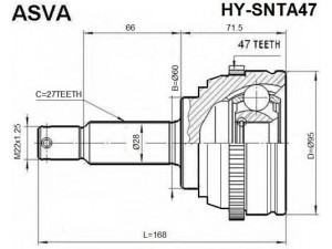 ASVA HY-SNTA47 jungčių komplektas, kardaninis velenas 
 Ratų pavara -> Sujungimai/komplektas
49500-38640, 49506-38640