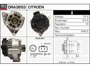 DELCO REMY DRA3953 kintamosios srovės generatorius 
 Elektros įranga -> Kint. sr. generatorius/dalys -> Kintamosios srovės generatorius
57055R, 5705GH, 5705GL, 9634561480