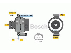 BOSCH 0 986 048 750 kintamosios srovės generatorius 
 Elektros įranga -> Kint. sr. generatorius/dalys -> Kintamosios srovės generatorius
12 31 7 550 224, 12 31 7 550 319