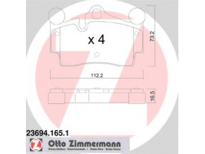 ZIMMERMANN 23694.165.1 stabdžių trinkelių rinkinys, diskinis stabdys 
 Techninės priežiūros dalys -> Papildomas remontas
955 352 939 00, 955 352 939 01