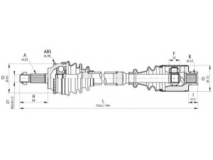 OPEN PARTS DRS6111.00 kardaninis velenas 
 Ratų pavara -> Kardaninis velenas
7701352422, 7701469847