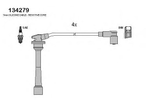 HITACHI 134279 uždegimo laido komplektas 
 Kibirkšties / kaitinamasis uždegimas -> Uždegimo laidai/jungtys
MD183124, MD193015, MD198216, MD310297