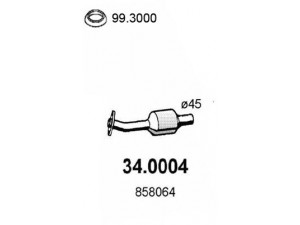ASSO 34.0004 katalizatoriaus keitiklis 
 Išmetimo sistema -> Katalizatoriaus keitiklis
5854209, 5854212, 5854277, 5854281