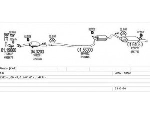 MTS C110154003865 išmetimo sistema 
 Išmetimo sistema -> Išmetimo sistema, visa