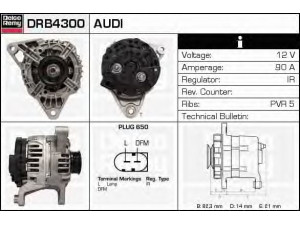 DELCO REMY DRB4300 kintamosios srovės generatorius 
 Elektros įranga -> Kint. sr. generatorius/dalys -> Kintamosios srovės generatorius
06B903016A, 06B903016D