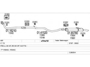 MTS C260534008691 išmetimo sistema 
 Išmetimo sistema -> Išmetimo sistema, visa