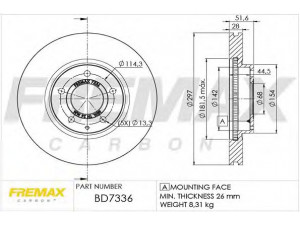 FREMAX BD-7336 stabdžių diskas 
 Stabdžių sistema -> Diskinis stabdys -> Stabdžių diskas
GHP933251A, K01133251A, K01133251B