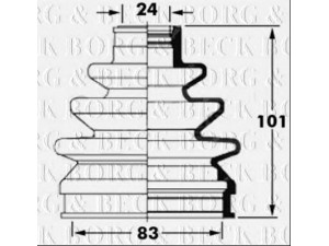 BORG & BECK BCB6027 gofruotoji membrana, kardaninis velenas 
 Ratų pavara -> Gofruotoji membrana
MB837332, 3924153J25, 3924153J26