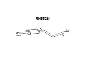 VENEPORTE RN55261 priekinis duslintuvas 
 Išmetimo sistema -> Duslintuvas
200102056R, 6001549411, 6001549412
