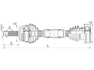 OPEN PARTS DRS6349.00 kardaninis velenas 
 Ratų pavara -> Kardaninis velenas
191407272AE, 191407272C, 191407274BV