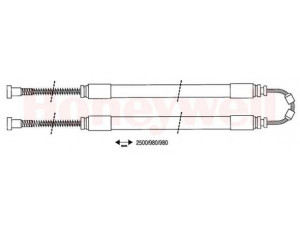 BENDIX 432990B trosas, stovėjimo stabdys 
 Stabdžių sistema -> Valdymo svirtys/trosai
7169714, 7169714