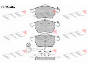 FTE BL1524A2 stabdžių trinkelių rinkinys, diskinis stabdys 
 Techninės priežiūros dalys -> Papildomas remontas
1J0 698 151 M, 8N0 698 151 A, 8N0 698 151 A