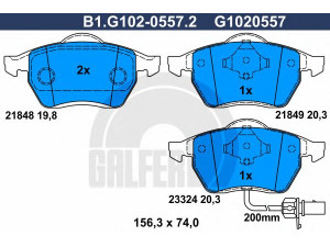 GALFER B1.G102-0557.2 stabdžių trinkelių rinkinys, diskinis stabdys 
 Techninės priežiūros dalys -> Papildomas remontas
1133445, YM21-2K021-AA, 7M3 698 151