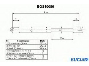 BUGIAD BGS10056 dujinė spyruoklė, bagažinė 
 Priedai -> Bagažinė/pakrovimo skyrius
54 597 05, 54 903 07