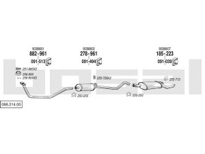BOSAL 088.214.00 išmetimo sistema 
 Išmetimo sistema -> Išmetimo sistema, visa