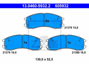 ATE 13.0460-5932.2 stabdžių trinkelių rinkinys, diskinis stabdys 
 Techninės priežiūros dalys -> Papildomas remontas
E92Z-2001-A, G211-33-28Z, GJ21-33-28ZB