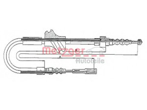 METZGER 10.7541 trosas, stovėjimo stabdys 
 Stabdžių sistema -> Valdymo svirtys/trosai
893 609 721F